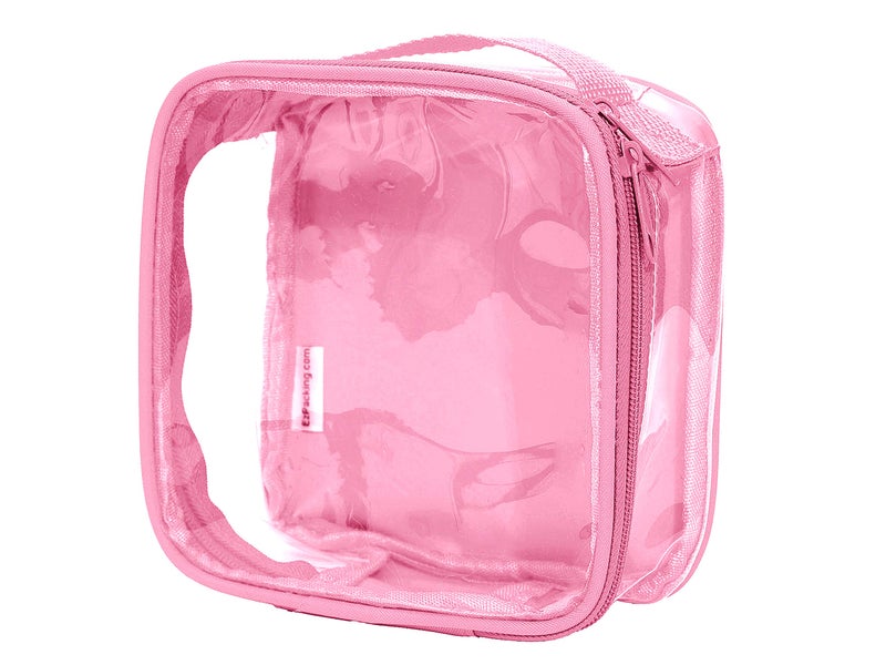 EzPacking Clear TSA Approved 3-1-1 Travel Toiletry Bag for Carry On/Quart Size Transparent Liquids Pouch for Airport Security & Carry On (Rose) - Image 1
